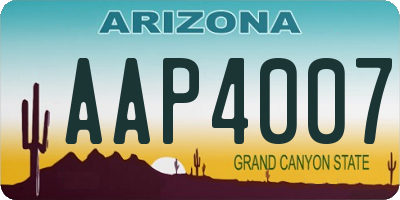 AZ license plate AAP4007