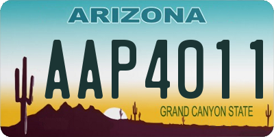 AZ license plate AAP4011