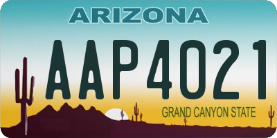 AZ license plate AAP4021