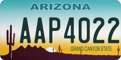 AZ license plate AAP4022