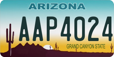 AZ license plate AAP4024