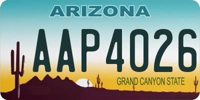 AZ license plate AAP4026