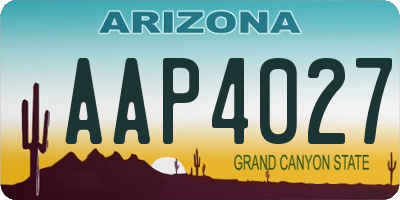 AZ license plate AAP4027