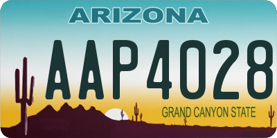 AZ license plate AAP4028