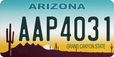 AZ license plate AAP4031