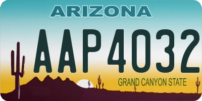 AZ license plate AAP4032