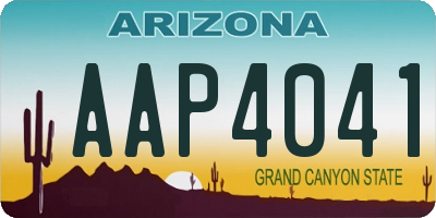 AZ license plate AAP4041