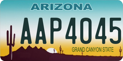 AZ license plate AAP4045