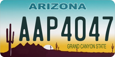 AZ license plate AAP4047