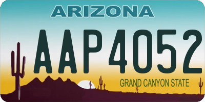 AZ license plate AAP4052