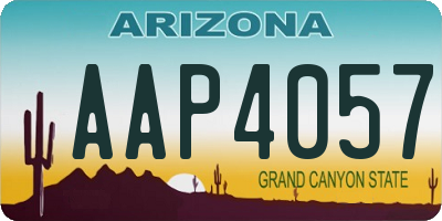 AZ license plate AAP4057