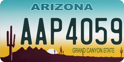 AZ license plate AAP4059