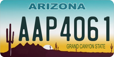 AZ license plate AAP4061