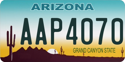 AZ license plate AAP4070