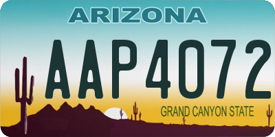 AZ license plate AAP4072