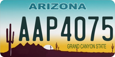 AZ license plate AAP4075