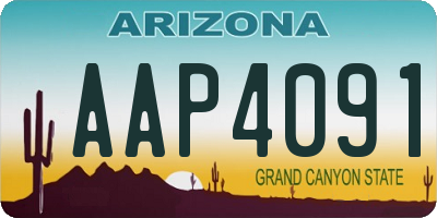 AZ license plate AAP4091