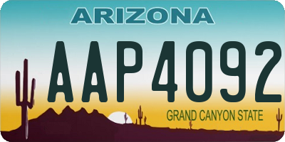 AZ license plate AAP4092