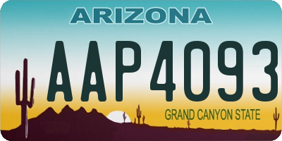 AZ license plate AAP4093