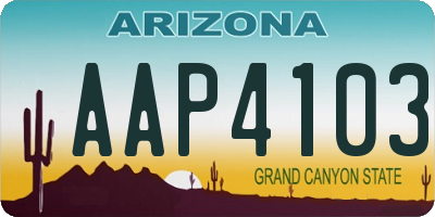 AZ license plate AAP4103