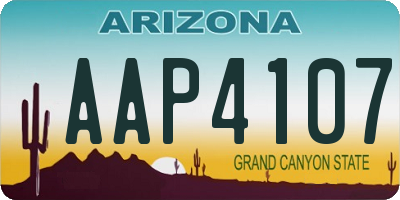 AZ license plate AAP4107