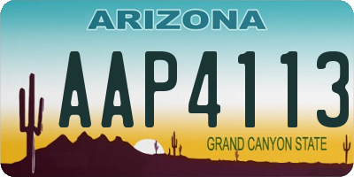 AZ license plate AAP4113