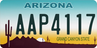 AZ license plate AAP4117