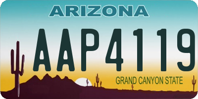 AZ license plate AAP4119