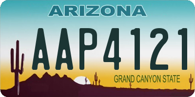 AZ license plate AAP4121