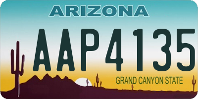 AZ license plate AAP4135