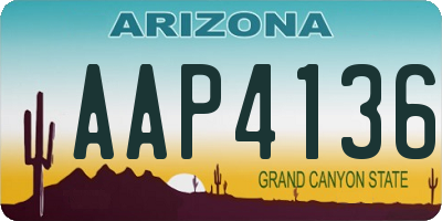 AZ license plate AAP4136