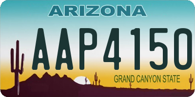 AZ license plate AAP4150