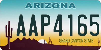 AZ license plate AAP4165