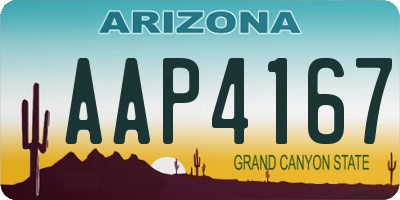 AZ license plate AAP4167