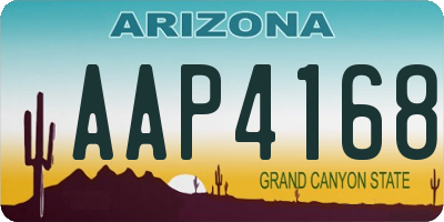 AZ license plate AAP4168