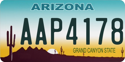 AZ license plate AAP4178