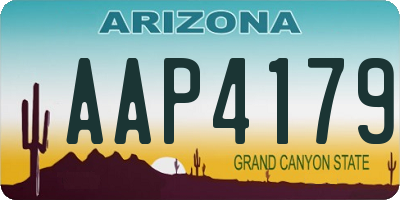 AZ license plate AAP4179