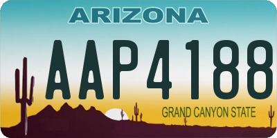 AZ license plate AAP4188