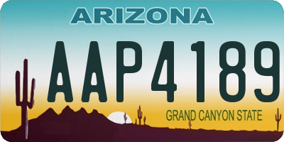 AZ license plate AAP4189