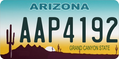 AZ license plate AAP4192