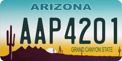 AZ license plate AAP4201