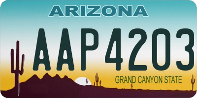 AZ license plate AAP4203