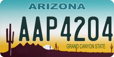 AZ license plate AAP4204