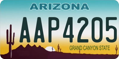 AZ license plate AAP4205