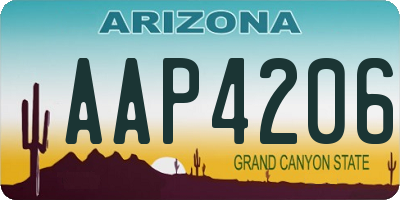 AZ license plate AAP4206