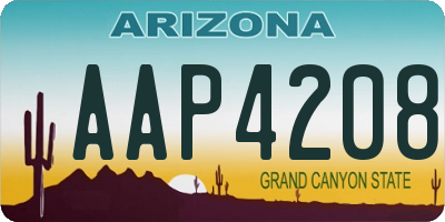 AZ license plate AAP4208