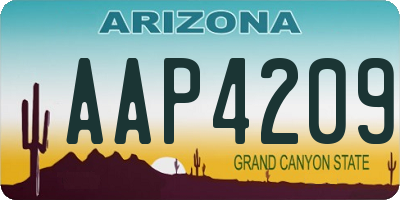 AZ license plate AAP4209