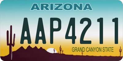 AZ license plate AAP4211