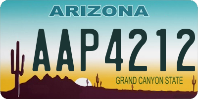 AZ license plate AAP4212