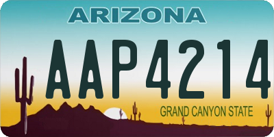 AZ license plate AAP4214